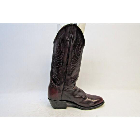 Mens Size 6.5 M Burgundy Leather Western Cowboy Boots - Picture 4 of 11